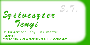 szilveszter tenyi business card